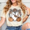 Cute Ghost Halloween Shirt Pumpkin Spice Coffee Tee Spooky Season Shirts Halloween Shirt riracha 1