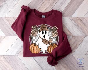 Cute Ghost Halloween Shirt Pumpkin Spice Coffee Tee Spooky Season Shirts Halloween Shirt riracha 2