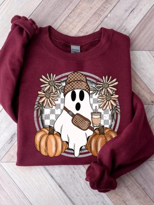 Cute Ghost Halloween Shirt Pumpkin Spice Coffee Tee Spooky Season Shirts Halloween Shirt riracha 2