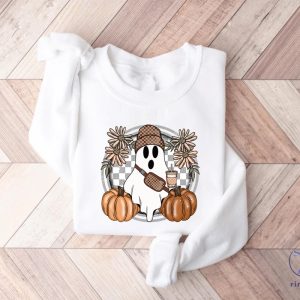 Cute Ghost Halloween Shirt Pumpkin Spice Coffee Tee Spooky Season Shirts Halloween Shirt riracha 3