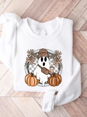 Cute Ghost Halloween Shirt Pumpkin Spice Coffee Tee Spooky Season Shirts Halloween Shirt riracha 3