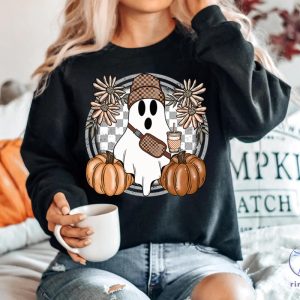 Cute Ghost Halloween Shirt Pumpkin Spice Coffee Tee Spooky Season Shirts Halloween Shirt riracha 4