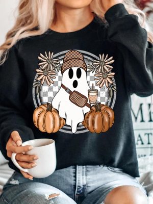 Cute Ghost Halloween Shirt Pumpkin Spice Coffee Tee Spooky Season Shirts Halloween Shirt riracha 4