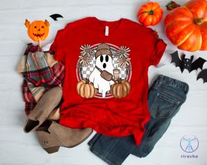 Cute Ghost Halloween Shirt Pumpkin Spice Coffee Tee Spooky Season Shirts Halloween Shirt riracha 5