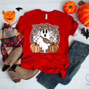 Cute Ghost Halloween Shirt Pumpkin Spice Coffee Tee Spooky Season Shirts Halloween Shirt riracha 5