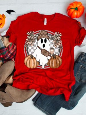 Cute Ghost Halloween Shirt Pumpkin Spice Coffee Tee Spooky Season Shirts Halloween Shirt riracha 5