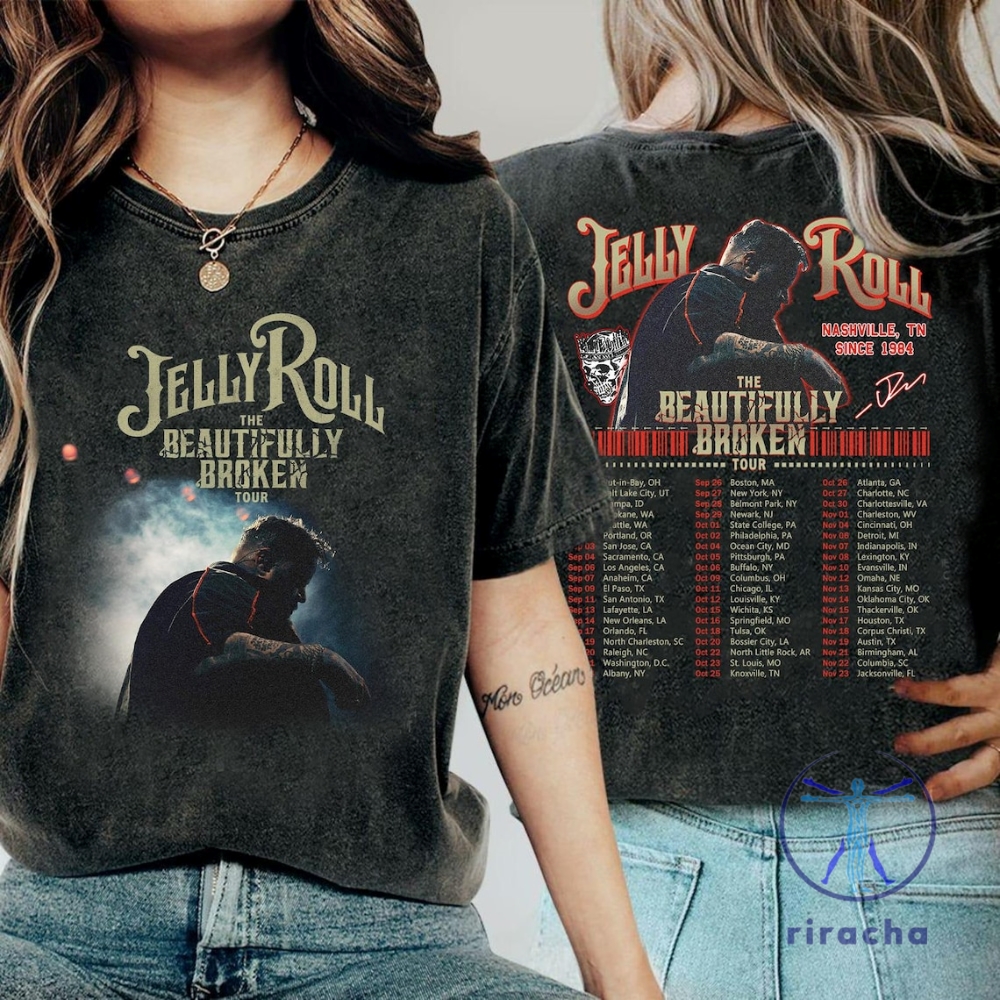 The Beautiful Broken Tour 2024 Country Music Concert Gift Unisex Shirt Jelly Roll Tour 2024