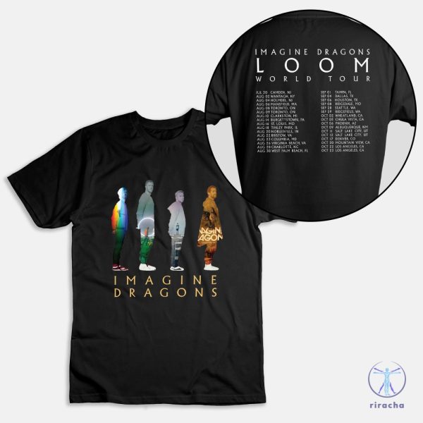 Vintage Graphic Imagine Dragons Loom World Tour 2024 Double Sided Unisex T Shirt riracha 2