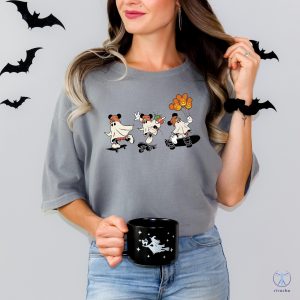 Disney Halloween Mickey Ghost Skateboarding Shirt Halloween T Shirt riracha 3