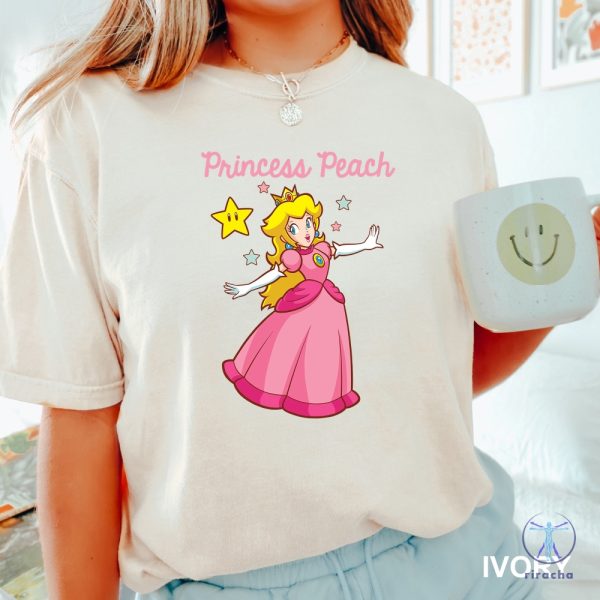 Princess Peach Shirt Super Mario Bros Shirt Mario Family Shirts Mario Princess Peach Shirt riracha 1