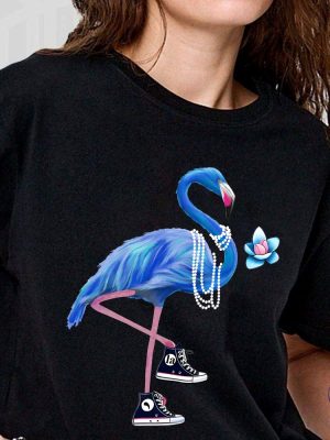 Flamingo Chucks And Pearls Shirt Blue Flamingo T Shirt Blue Flamingo Kamala Harris Shirt riracha 4