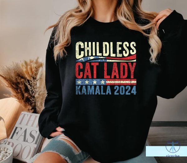 Kamala Harris Shirt Childless Cat Ladies For Kamala Harris 47 Funny Pro Kamala T Shirt riracha 1