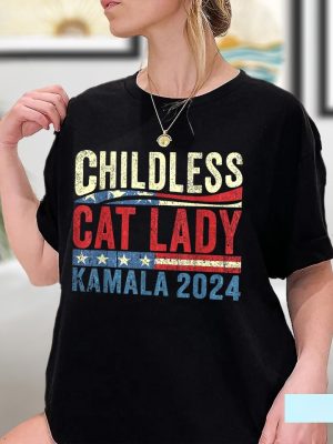 Kamala Harris Shirt Childless Cat Ladies For Kamala Harris 47 Funny Pro Kamala T Shirt riracha 2