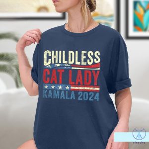 Kamala Harris Shirt Childless Cat Ladies For Kamala Harris 47 Funny Pro Kamala T Shirt riracha 3