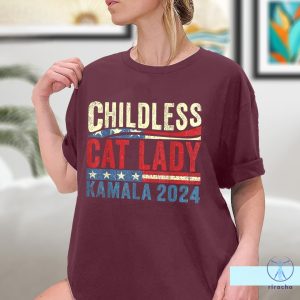 Kamala Harris Shirt Childless Cat Ladies For Kamala Harris 47 Funny Pro Kamala T Shirt riracha 4