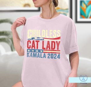 Kamala Harris Shirt Childless Cat Ladies For Kamala Harris 47 Funny Pro Kamala T Shirt riracha 5