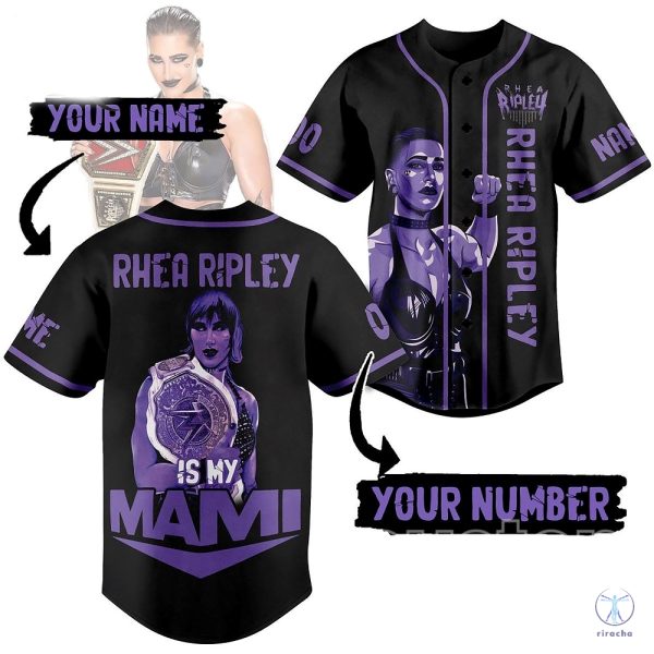 Custom Baseball Jersey Rhea Ripley Is My Mami Perfect For Fans Who Love Rhea Ripley riracha 1