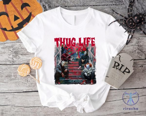 Thug Life Horror Movie Shirt Movie Killer Shirt Horror Characters Halloween Shirt riracha 2