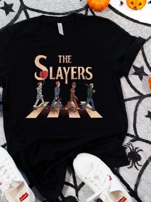 The Slayers Horror Movie Icons Abbey Road Parody T Shirt Unique Graphic Tee For Horror Fans riracha 2