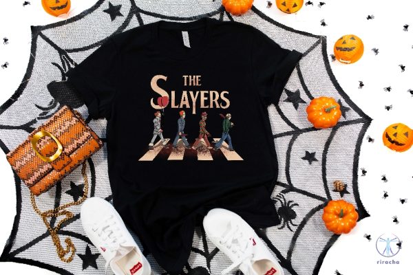 The Slayers Horror Movie Icons Abbey Road Parody T Shirt Unique Graphic Tee For Horror Fans riracha 2