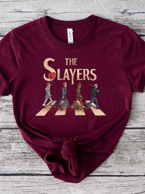 The Slayers Horror Movie Icons Abbey Road Parody T Shirt Unique Graphic Tee For Horror Fans riracha 3