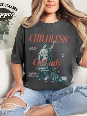 Childless Cat Lady Shirt Childless Cat Ladies Harris 2024 Feminist Cat Shirt Childless Cat Lady Shirt riracha 2