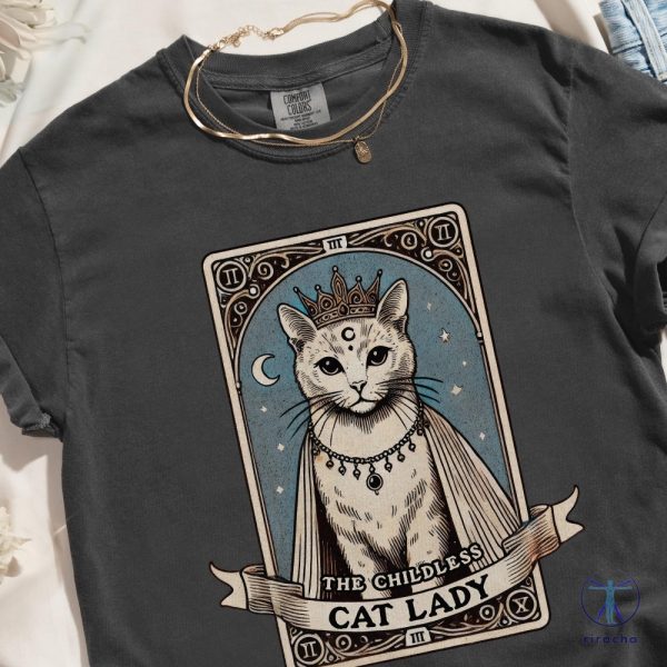 Tarot Card Shirt Childless Cat Lady Shirt Vote Kamala Tee Cat Lover Gift Feminist Shirt Childless Cat Lady Shirt riracha 1