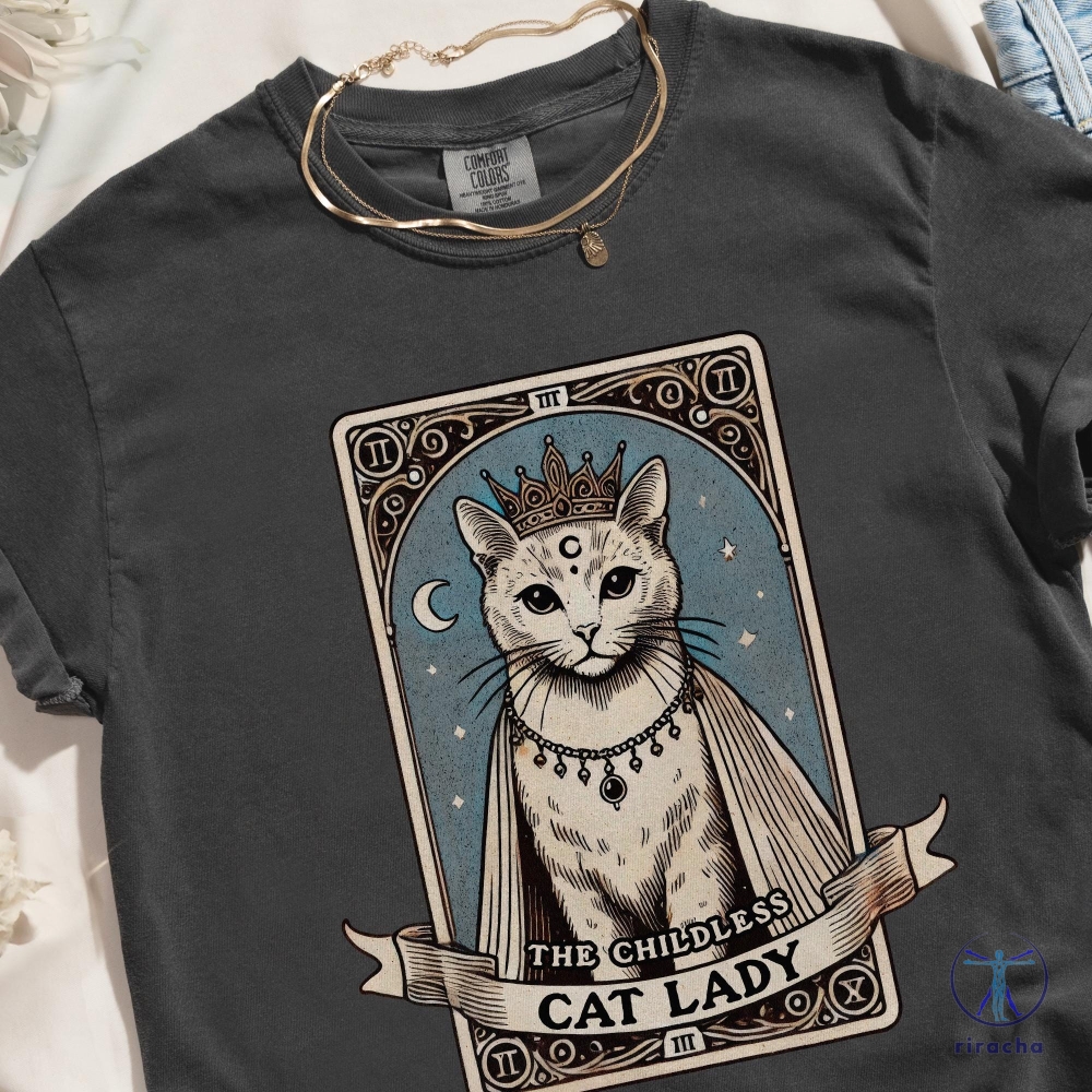 Tarot Card Shirt Childless Cat Lady Shirt Vote Kamala Tee Cat Lover Gift Feminist Shirt Childless Cat Lady Shirt