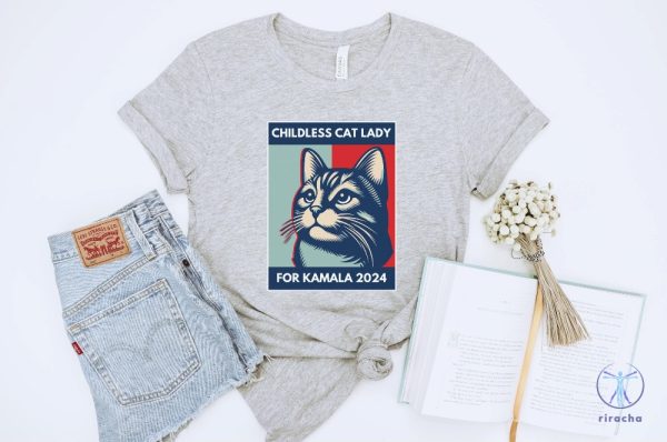 Childless Cat Lady T Shirt Cat Ladies Vote 2024 Feminist Shirt Childless Cat Lady Shirt riracha 1