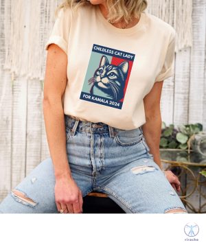 Childless Cat Lady T Shirt Cat Ladies Vote 2024 Feminist Shirt Childless Cat Lady Shirt riracha 2