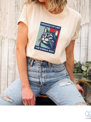 Childless Cat Lady T Shirt Cat Ladies Vote 2024 Feminist Shirt Childless Cat Lady Shirt riracha 2