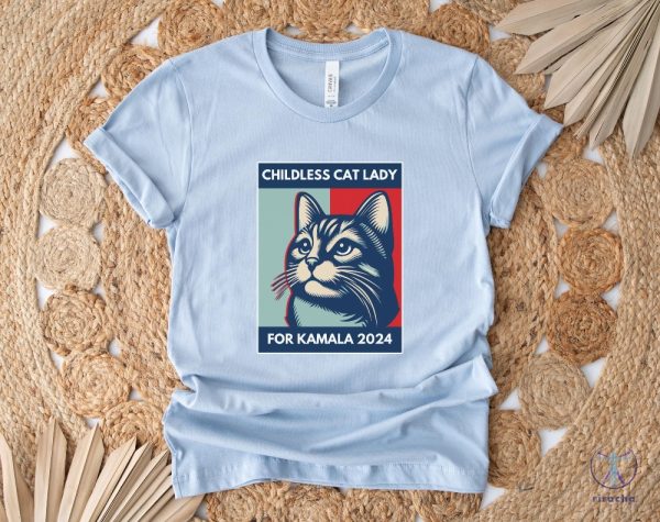 Childless Cat Lady T Shirt Cat Ladies Vote 2024 Feminist Shirt Childless Cat Lady Shirt riracha 3