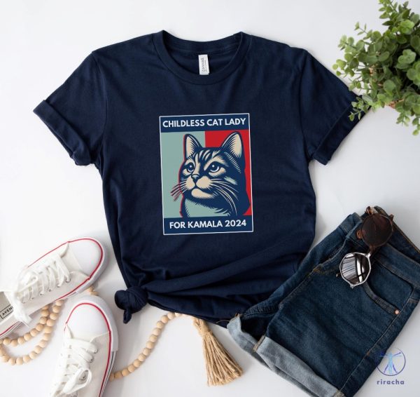 Childless Cat Lady T Shirt Cat Ladies Vote 2024 Feminist Shirt Childless Cat Lady Shirt riracha 7