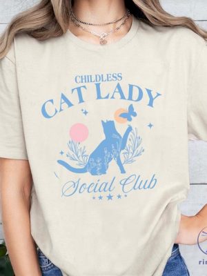 Petthouse Childless Cat Lady Shirt Flowers Cat Shirt Social Club Shirt For Friends Childless Cat Lady Shirt riracha 4