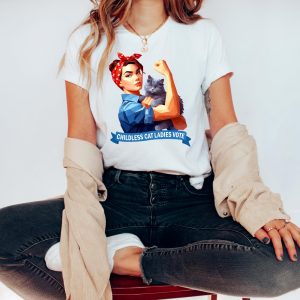 Childless Cat Lady Shirt Kamala Harris Shirt Childless Cat Ladies Vote For Kamala Childless Cat Lady Shirt riracha 3