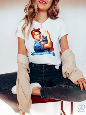 Childless Cat Lady Shirt Kamala Harris Shirt Childless Cat Ladies Vote For Kamala Childless Cat Lady Shirt riracha 3