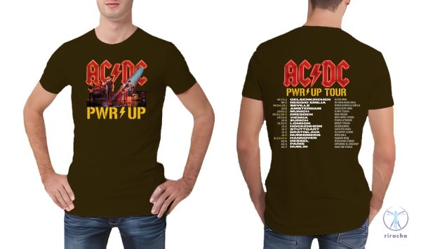 Acdc Band Ac Dc Pwr Up Tour Shirt Pwr Tour Dates T Shirt Ac Dc Shirt riracha 1