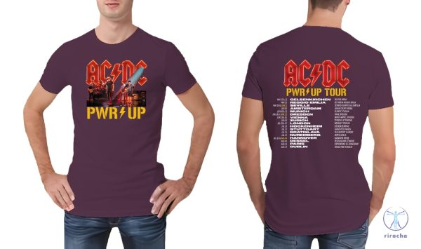 Acdc Band Ac Dc Pwr Up Tour Shirt Pwr Tour Dates T Shirt Ac Dc Shirt riracha 5