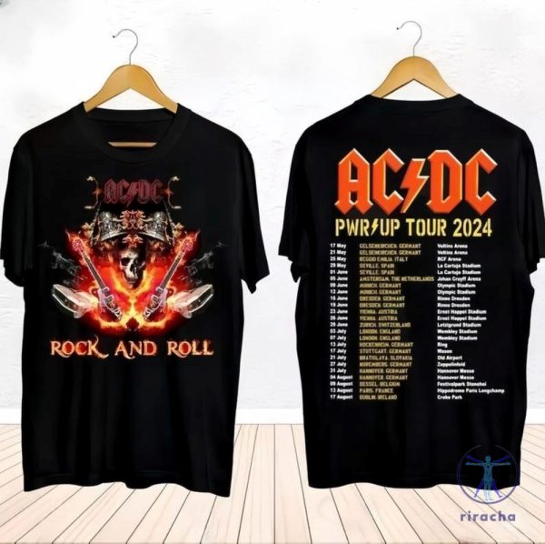 2024 Acdc Pwr Up World Tour Shirt Rock Band Acdc Graphic Acdc Band Fan Gift Ac Dc Shirt riracha 1