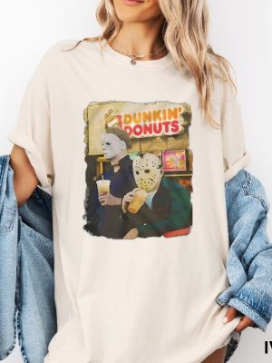 Jason Michael Dunkin Donuts Shirt Halloween Shirt Funny Halloween Tshirt Dunkin Donuts Shirt riracha 3