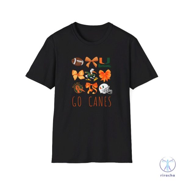 Miami Hurricanes Bows Inspired Unisex Softstyle T Shirt Miami Hurricanes T Shirt riracha 3