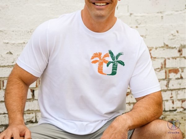 Um Palm Tree Pocket Shirt Umiami Inspired Fan Made Design Miami Hurricanes T Shirt Miami Game Day Shirt riracha 4