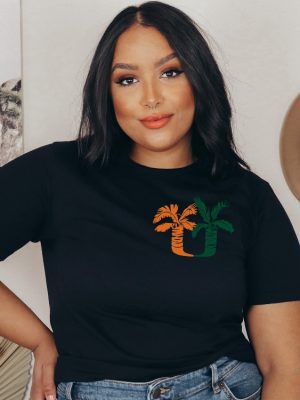 Um Palm Tree Pocket Shirt Umiami Inspired Fan Made Design Miami Hurricanes T Shirt Miami Game Day Shirt riracha 8