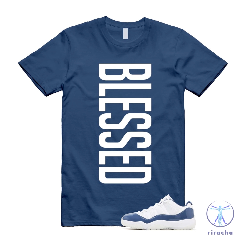 11 Diffused Blue White Midnight Navy Football Grey Retro Low T Shirt Diffused Blue Jordan 11 Shirt