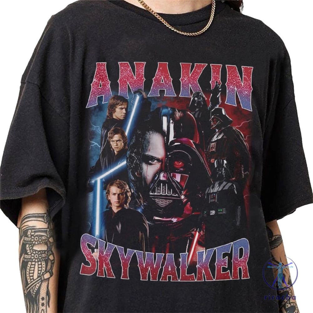 Anakin Skywalker Darth Vader 90S Vintage Bootleg Style Tshirt Classic Retro Graphic Unisex Tee