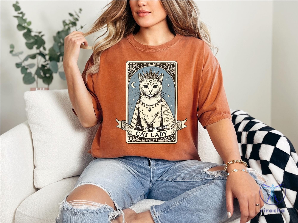 The Childless Cat Lady Shirt Tarot Card Kamala Harris Tee Support Kamala Gift