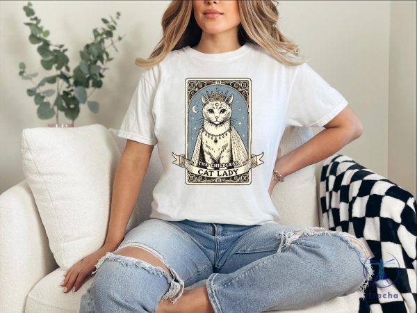 The Childless Cat Lady Shirt Tarot Card Kamala Harris Tee Support Kamala Gift riracha 3