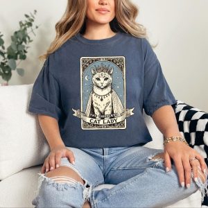 The Childless Cat Lady Shirt Tarot Card Kamala Harris Tee Support Kamala Gift riracha 5