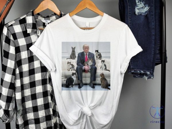 Trump Funny Cat Lover T Shirt Cute Cats On Sofa With Trump Shirt Unique Cat Dad T Shirt Trump Cat Memes riracha 1