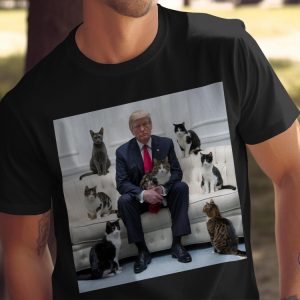 Trump Funny Cat Lover T Shirt Cute Cats On Sofa With Trump Shirt Unique Cat Dad T Shirt Trump Cat Memes riracha 2